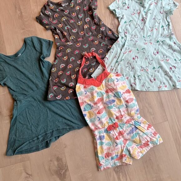 Cat & Jack 5T Toddler Dresses, Rainbows, Unicorns, Summer Lot Bundle - Picture 2 of 6